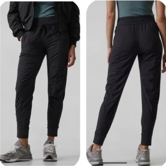 Athleta 4 Attitude Pant black jogger ruched 0227 pockets slim pockets - Picture 1 of 12